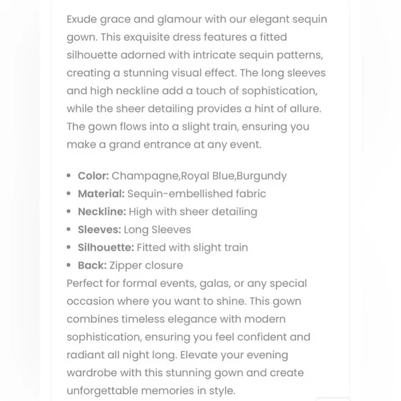 NWOT FAERIESTY SZ 3XL (18) ROYAL BLUE Elegant Sequined Gown With Sheer Overlay - Picture 8 of 10